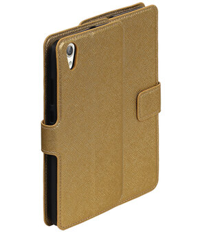 Goud Huawei Honor Y6 II TPU wallet case booktype hoesje HM Book