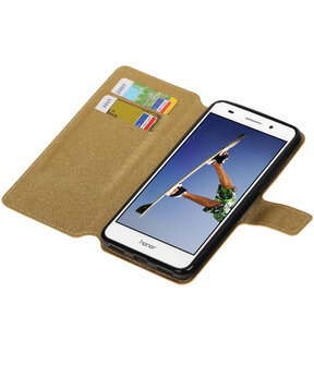 Goud Huawei Honor Y6 II TPU wallet case booktype hoesje HM Book