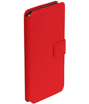 Rood Huawei Honor Y6 II TPU wallet case booktype hoesje HM Book