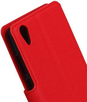 Rood Huawei Honor Y6 II TPU wallet case booktype hoesje HM Book