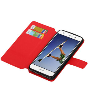 Rood Huawei Honor Y6 II TPU wallet case booktype hoesje HM Book