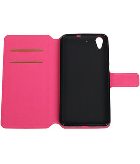 Roze Huawei Honor Y6 II TPU wallet case booktype hoesje HM Book