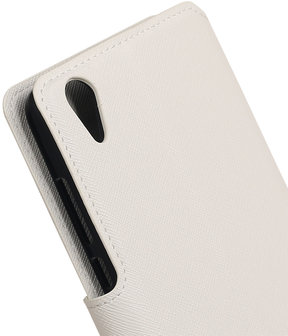 Wit Huawei Honor Y6 II TPU wallet case booktype hoesje HM Book