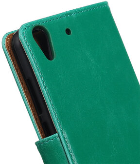 Groen Pull-Up PU booktype wallet hoesje voor Huawei Honor 5A / Y6 II