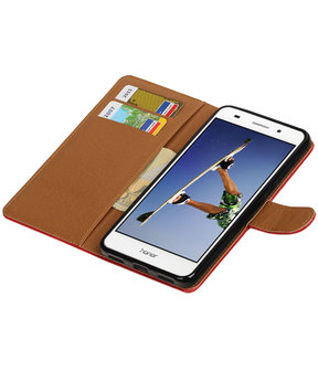 Rood Pull-Up PU booktype wallet hoesje voor Huawei Honor 5A / Y6 II