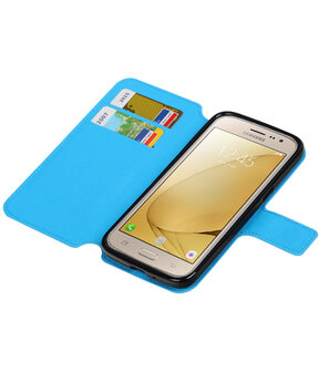 Blauw Samsung Galaxy J3 2016 TPU wallet case booktype hoesje HM Book