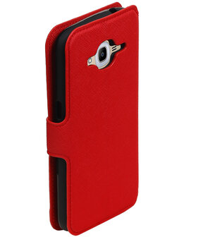 Rood Samsung Galaxy J3 2016 TPU wallet case booktype hoesje HM Book