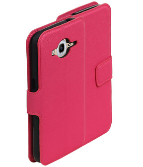 Roze Samsung Galaxy J3 2016 TPU wallet case booktype hoesje HM Book