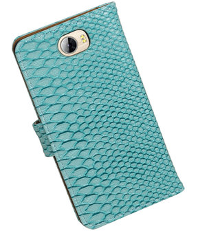 Turquoise Slang booktype wallet cover hoesje voor Huawei Y5 II