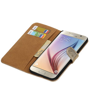 Goud Lace Booktype Samsung Galaxy S7 Plus Wallet Cover Hoesje