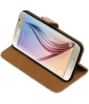 Goud Lace Booktype Samsung Galaxy S7 Plus Wallet Cover Hoesje