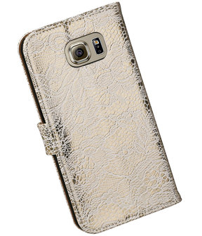 Wit Lace Booktype Samsung Galaxy S7 Plus Wallet Cover Hoesje