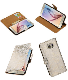 Wit Lace Booktype Samsung Galaxy S7 Plus Wallet Cover Hoesje