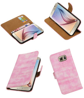 Roze Mini Slang Booktype Samsung Galaxy S7 Plus Wallet Cover Hoesje