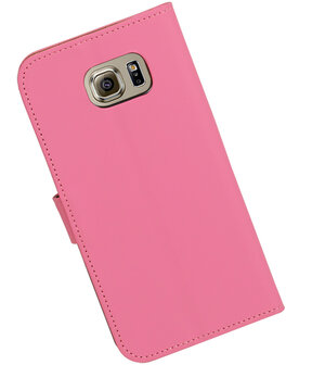 Roze Effen Booktype Samsung Galaxy S7 Plus Wallet Cover Hoesje