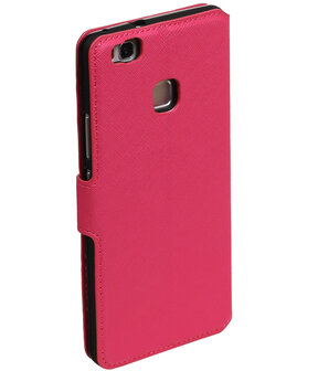 Roze Huawei P9 Lite TPU wallet case booktype hoesje HM Book