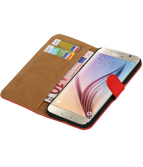 Rood Effen Booktype Hoesje voor Samsung Galaxy S7 Plus Wallet Cover