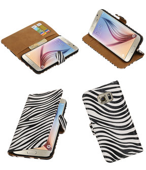 Zebra Booktype Hoesje voor Samsung Galaxy S7 Plus Wallet Cover