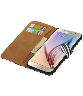 Zebra Booktype Hoesje voor Samsung Galaxy S7 Plus Wallet Cover