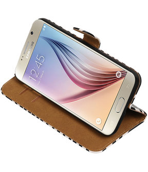 Zebra Booktype Samsung Galaxy S7 Plus Wallet Cover Hoesje