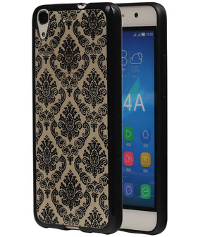 Zwart Brocant TPU back cover voor Hoesje voor Huawei Honor Y6 / 4A