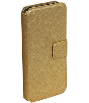Goud Hoesje voor Samsung Galaxy J5 2015 TPU wallet case booktype HM Book