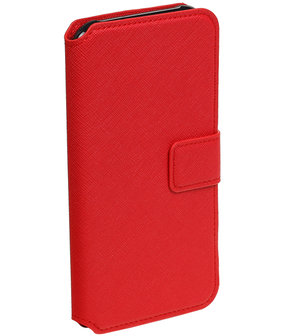 Rood Hoesje voor Samsung Galaxy J5 2015 TPU wallet case booktype HM Book