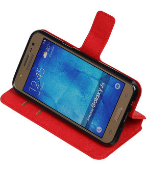 Rood Hoesje voor Samsung Galaxy J5 2015 TPU wallet case booktype HM Book