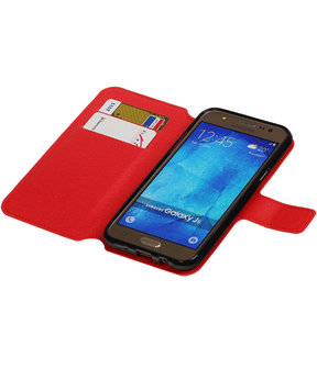 Rood Hoesje voor Samsung Galaxy J5 2015 TPU wallet case booktype HM Book