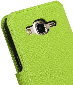 Groen Hoesje voor Samsung Galaxy J7 2015 TPU wallet case booktype HM Book