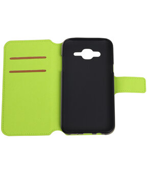 Groen Hoesje voor Samsung Galaxy J7 2015 TPU wallet case booktype HM Book