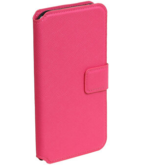 Roze Hoesje voor Samsung Galaxy J7 2015 TPU wallet case booktype HM Book