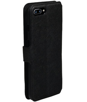 Zwart Apple iPhone 7 Plus TPU wallet case booktype hoesje HM Book