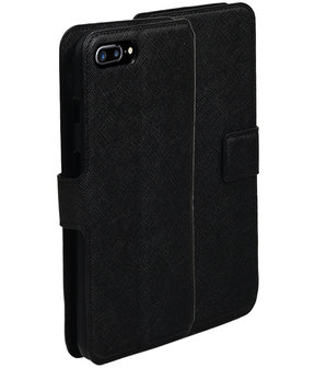 Zwart Apple iPhone 7 Plus TPU wallet case booktype hoesje HM Book