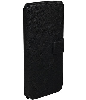 Zwart Apple iPhone 7 Plus TPU wallet case booktype hoesje HM Book