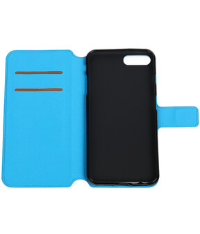 Blauw Apple iPhone 7 Plus TPU wallet case booktype hoesje HM Book