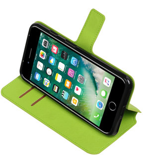 Groen Apple iPhone 7 Plus TPU wallet case booktype hoesje HM Book