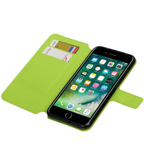 Groen Apple iPhone 7 Plus TPU wallet case booktype hoesje HM Book