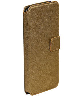 Goud Apple iPhone 7 Plus TPU wallet case booktype hoesje HM Book