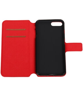 Rood Apple iPhone 7 Plus TPU wallet case booktype hoesje HM Book