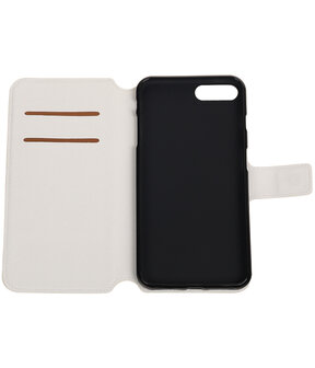 Wit Apple iPhone 7 Plus TPU wallet case booktype hoesje HM Book