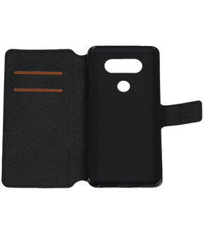 Zwart LG V20 TPU wallet case booktype hoesje HM Book