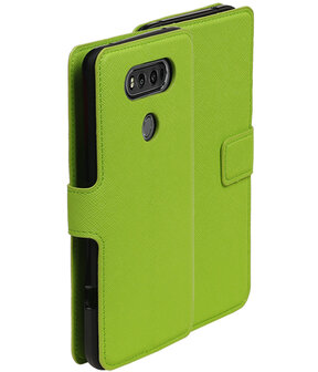 Groen LG V20 TPU wallet case booktype hoesje HM Book