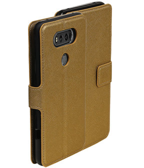 Goud LG V20 TPU wallet case booktype hoesje HM Book