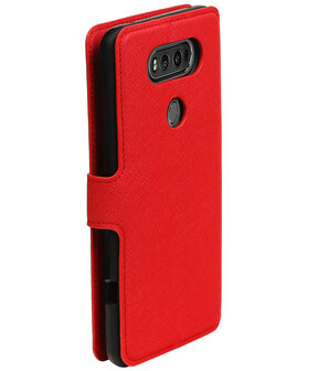 Rood LG V20 TPU wallet case booktype hoesje HM Book