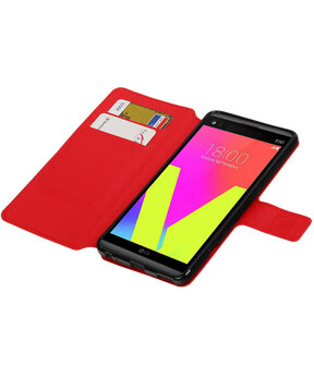 Rood LG V20 TPU wallet case booktype hoesje HM Book