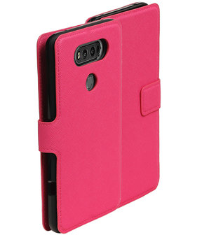 Roze LG V20 TPU wallet case booktype hoesje HM Book