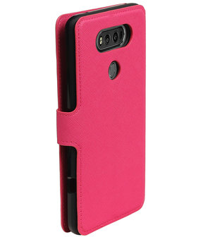 Roze LG V20 TPU wallet case booktype hoesje HM Book