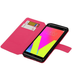 Roze LG V20 TPU wallet case booktype hoesje HM Book