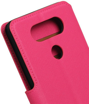 Roze LG V20 TPU wallet case booktype hoesje HM Book